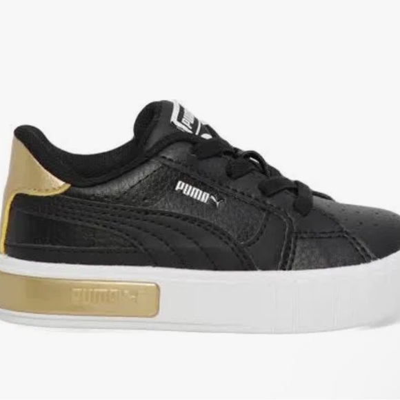 Puma Cali Star Metallic AC INF SIZE 7C Toddler Sneaker Black/Gold/Wht NEW IN BOX - Picture 1 of 9